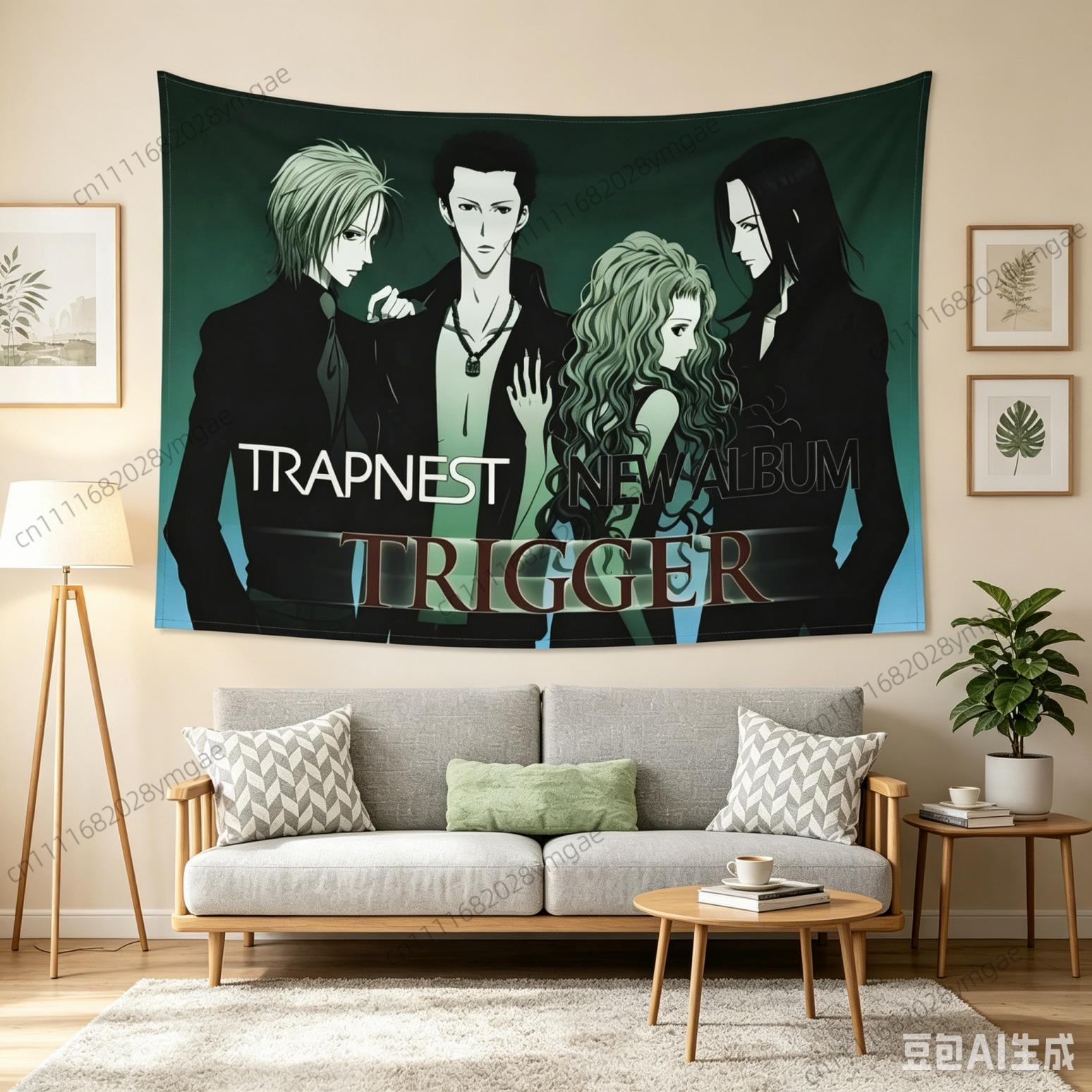 Unique Anime Tapestry NANA Trapnest Band Music Flags Wall Hanging Tapestries Aesthetic Bedroom Background Cloth Fan Banner Decor 100X70CM