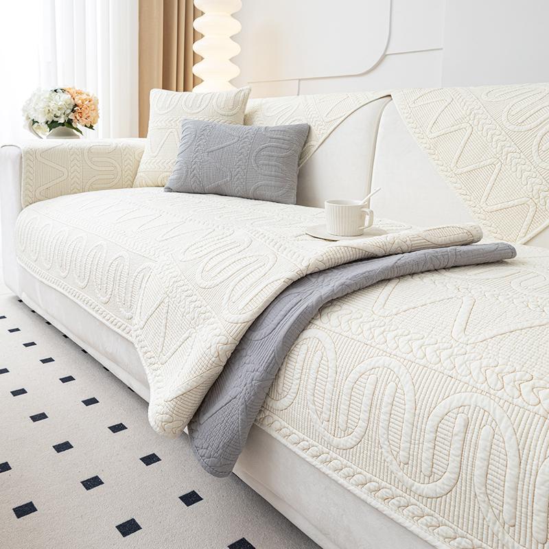 Washed Cotton Fabric Sofa Cushion Four Seasons Universal Non-Slip Seat Cushions Simple Modern Light Luxury Sofa Cover Cover Cloth