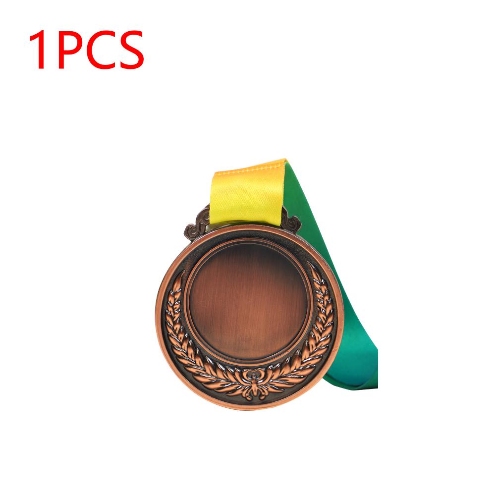 1-10Pcs Award Medals Blank Medal with Color Ribbon Gold Silver Bronze Winner Reward Medal Customized Gift Competitions Souvenir