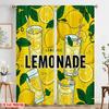 2pcs 2D Flat Printing Curtain Lemonade Summer Party Drinks 100% Polyester Fabric Without Electricity Birthday Party for Holiday