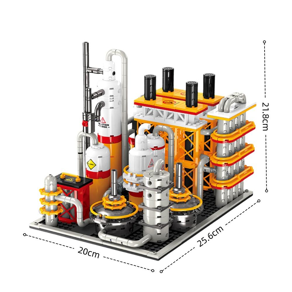 Ölpumpwerk Raffinerie Lagerzentrum Transport Verladestation Ziegel DIY Modell 3D Bausteine Idee Spielzeug für Kind Geschenk