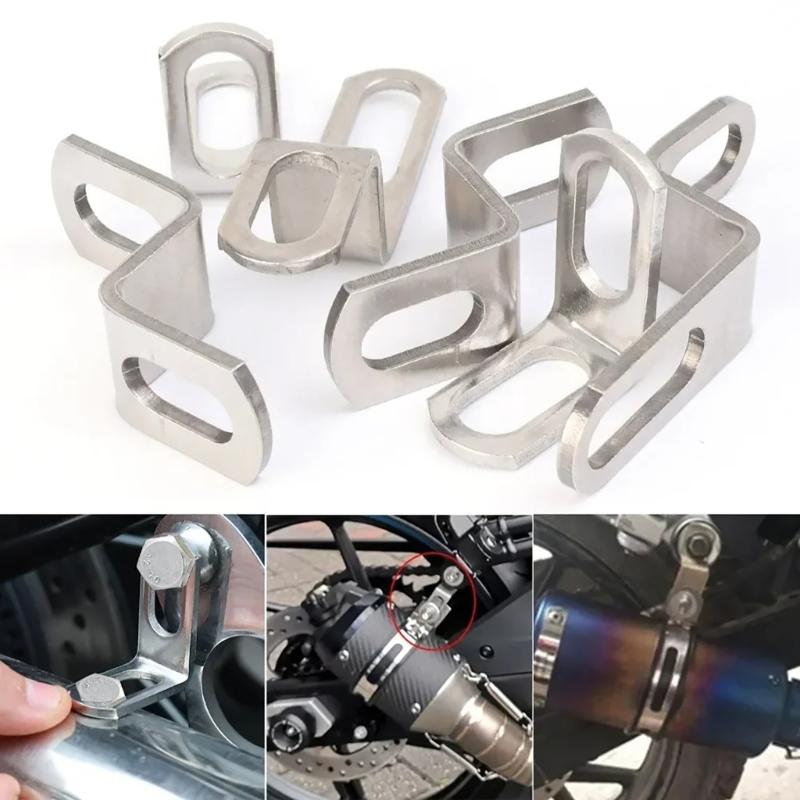 Motorcycle Exhaust Pipe Holder Stainless Steel Z/L-Shaped Exhaust Hanger Muffler Bracket For Long Lasting Use