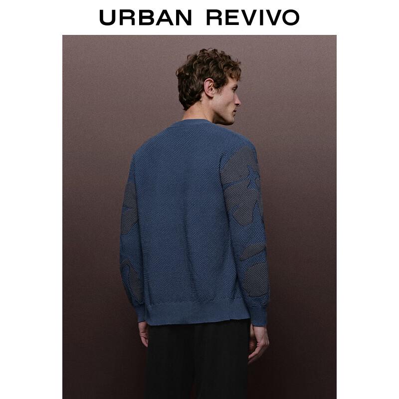 UR Men's Retro V-Neck Color-block Knit Cardigan UMF940002