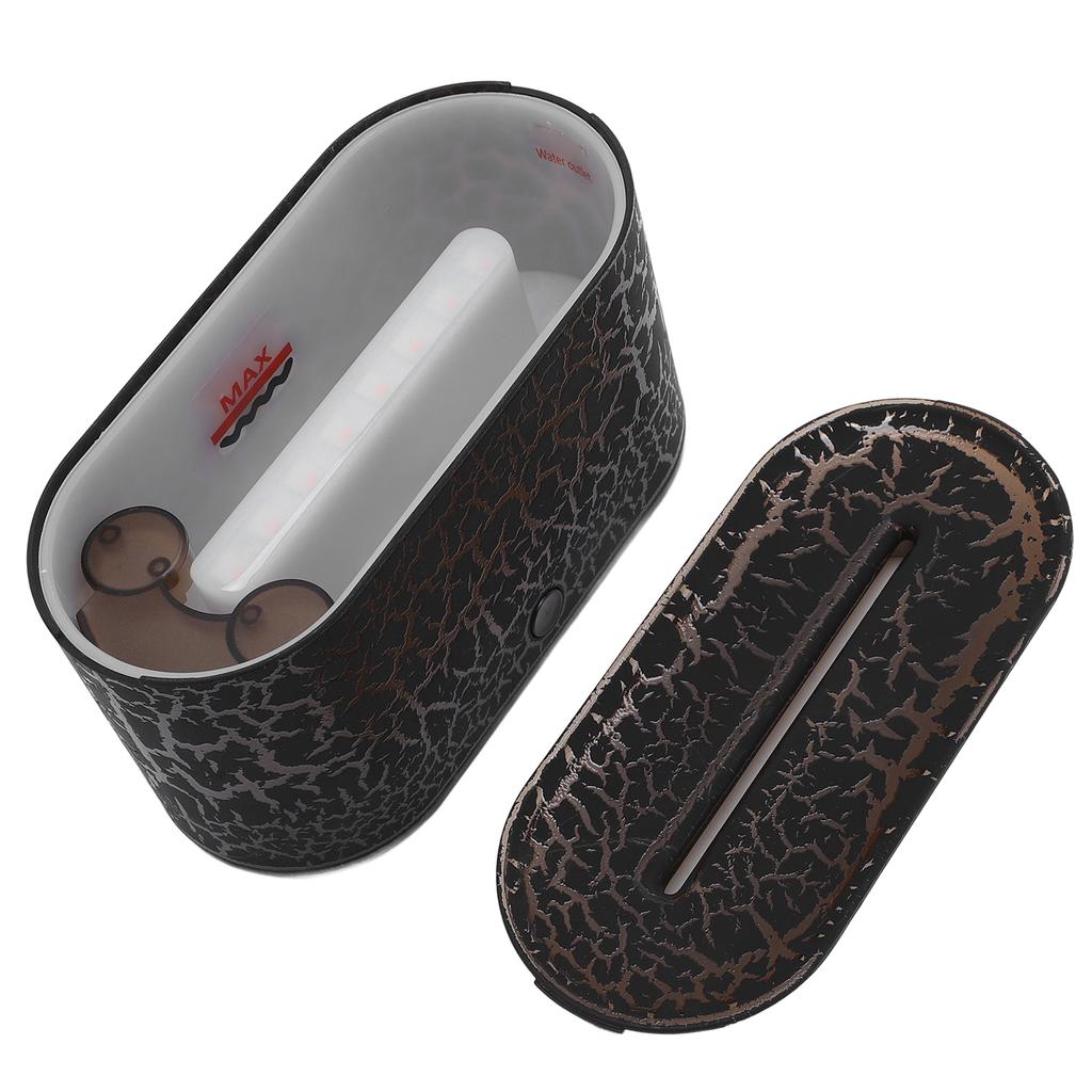 Difuzor Aromaterapie Flacără Umidificator 130ml Protecție Auto Oprire Fără Apă Lumină 7 Culori USB