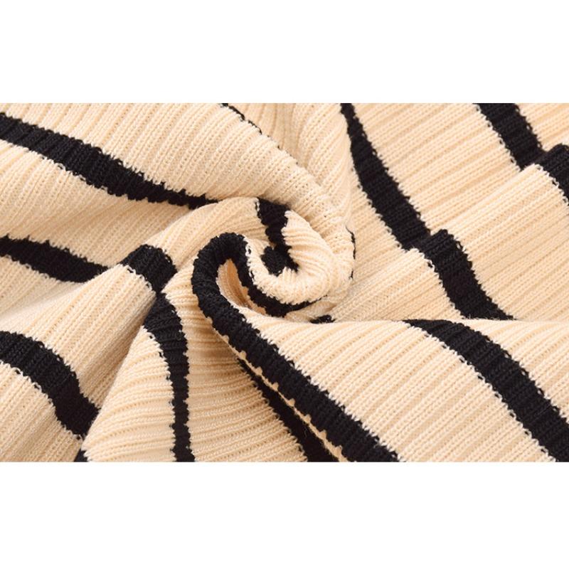 Damen Übergröße Kapuzensweatshirt Damen Gestreifte Oberteile Herbst Strick-Cardigan Jacke