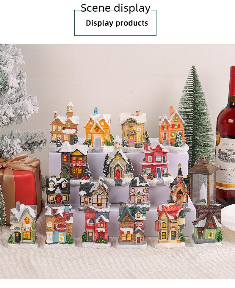 Port of Love Christmas Resin Cottage Luminous Table Ornaments