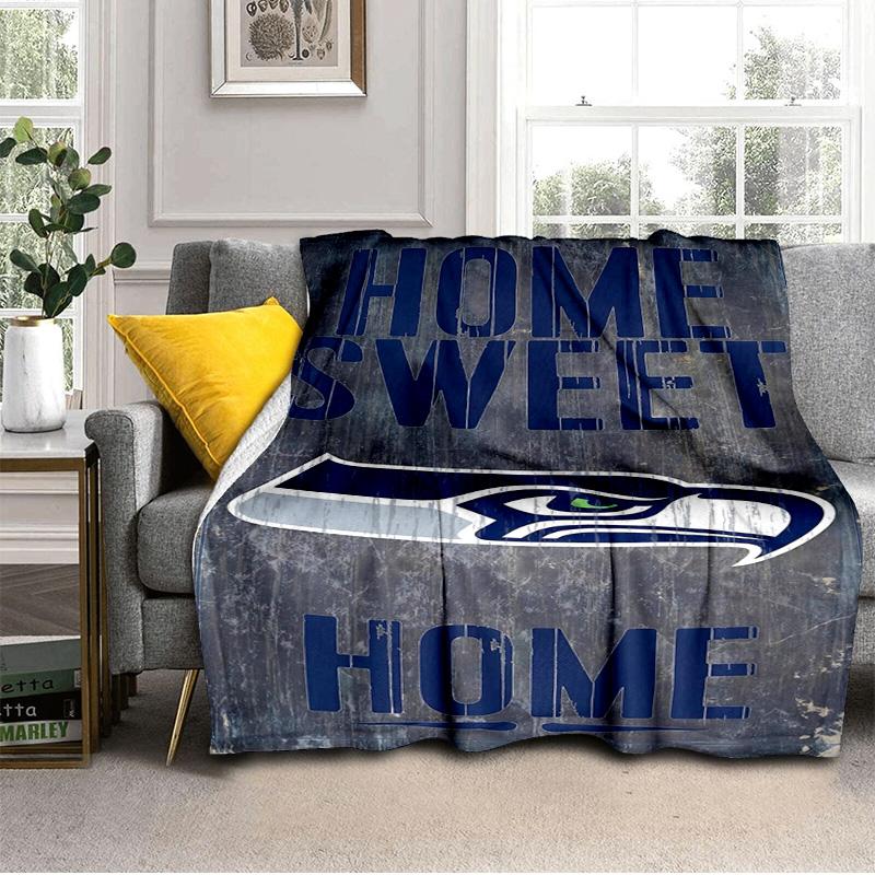 Seattle Seahawks Logo Blanket Outdoor Flannel Blanket for Camping, Hiking, Garden Parties, Picnic Essentials,gift for family and friends