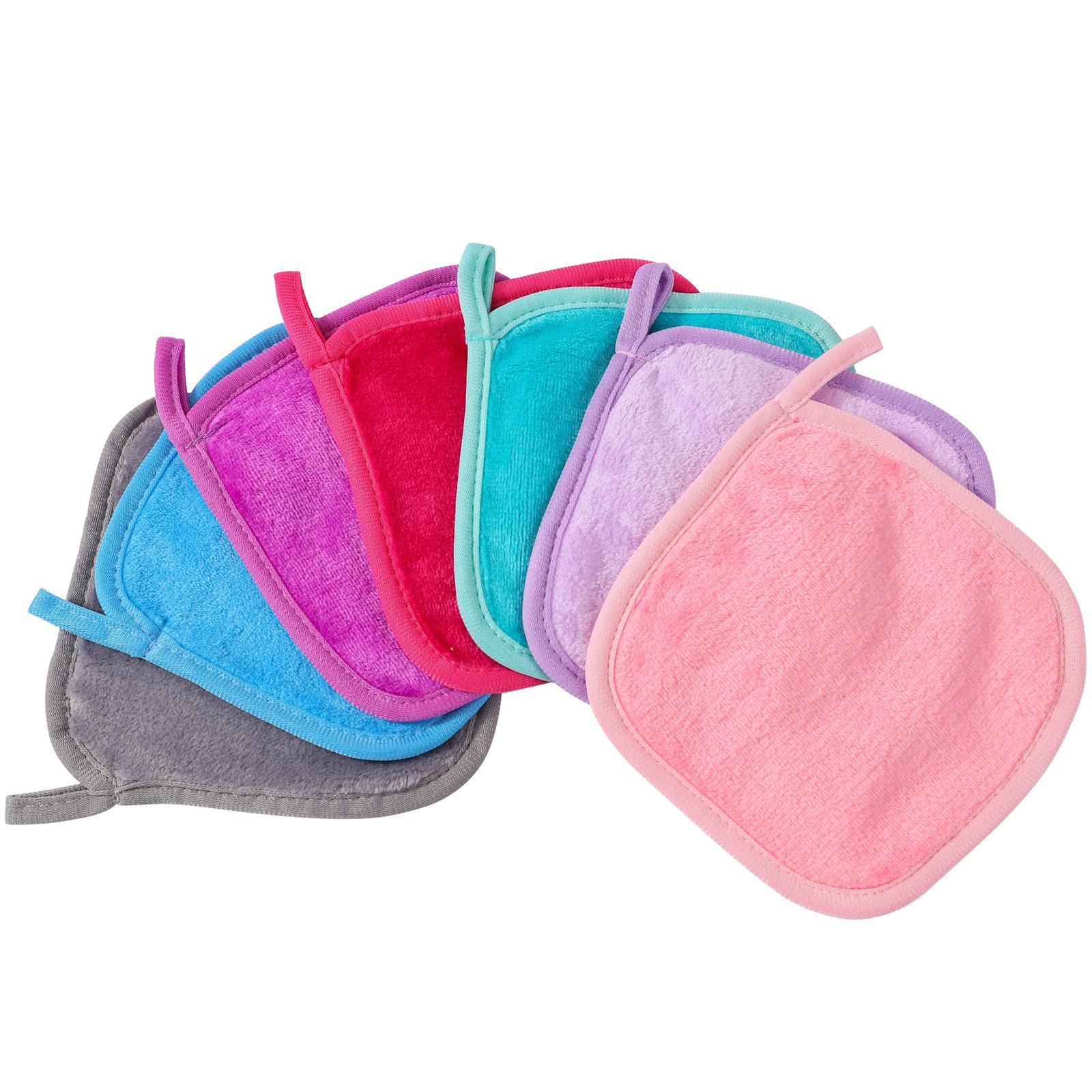 

Set Of 7 Absorbent Flannel Wash Mitts Hypoallergenic Cotton Towels Washcloths For Children And Adults Makeup Remover