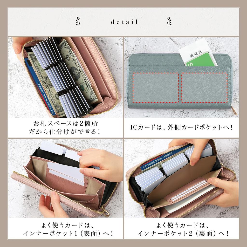 BLUE SINCERE Long Genuine Holds 30 Garcon Wallet Accordion Large RFID Shrink Leather Capty SW5 Women's Wallet, Leather, Cards, Style, Type, Capacity,