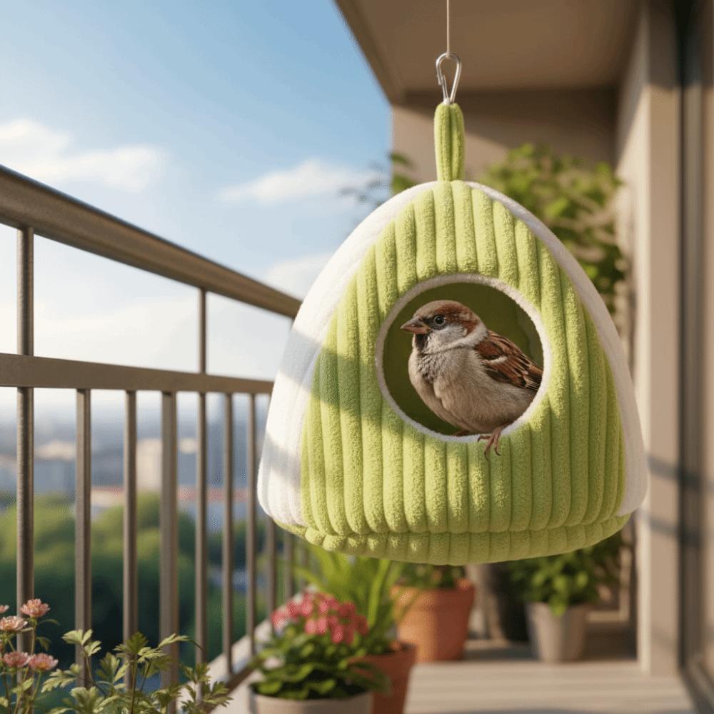 Cozy Thickened Warm Parrot Nest Fleece-lined Soft Bird House Comfortable Washable Bird Hanging Hammock Autumn Winter