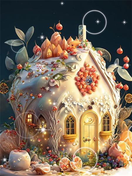 

5D Diy Алмазная картина Дом Цветок Полный квадрат Круглая вышивка Мозаика Фэнтези Пейзаж Декор стены Full Round 20x30CM