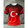 Tricou Fotbal Turcia 2026 Negru Imprimeu Vintage Semilună Argintie Stea TÜRKIYE Gât Rotund Topuri Sport Fan Unisex Mânecă Scurtă