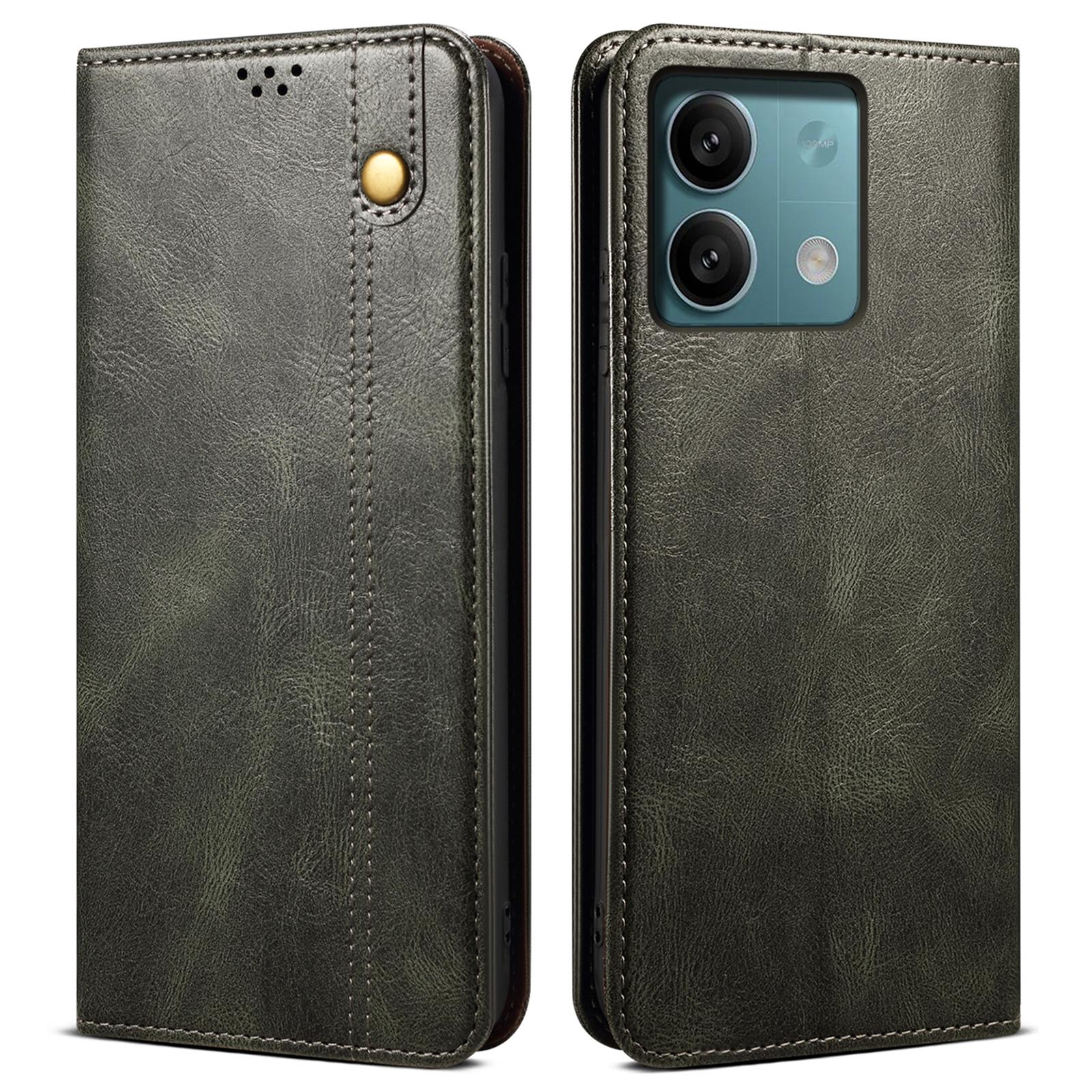 

Для Xiaomi Redmi Note 13 4G Чехол-кошелек для телефона Кожаный откидной чехол для телефона Green