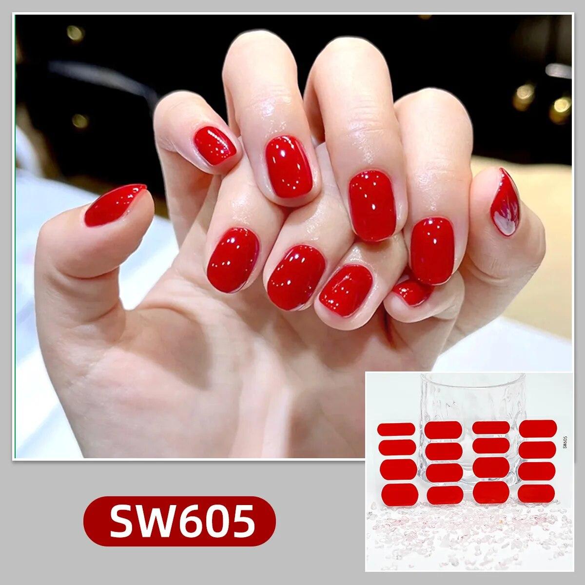 

24 шт. Смужки лаку для нігтів Самоклеючі наклейки для художнього дизайну Повне покриття Гелеві обгортки Барвисті наклейки Жіночі наклейки Декоративний слайдер