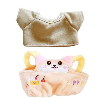Niannyyhouse Vêtements de Poupée en Peluche 20cm, T-shirt, Dessin Animé, Bretelles, Poupée en Coton, Accessoires, Habillage (A2)
