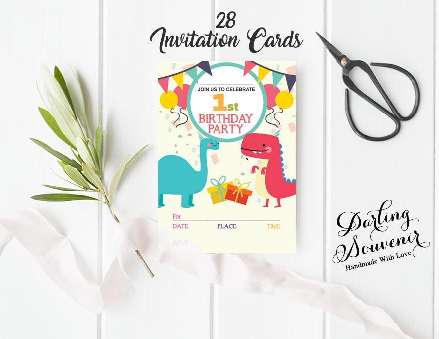 Darling Souvenir Multicolor Birthday Invitation Card Printable Fill or Write In Blank Invites Party Supplies Pack Of 28 5 X 7