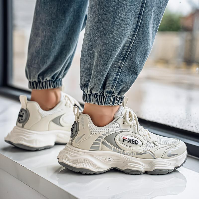 New Fashion Men's Four Seasons Comfortable  Thick Sole Shoes Students Male Boys Trending Soft Sole Breathable Casual Running Sneakers