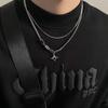 Mangxing double-layer necklace trendy men's sweater chain light luxury niche design hip-hop style couple boys female collarbone chain