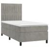 Vidaxl Letto Continentale Con Materasso, Grigio Chiaro, Velluto, 100X200Cm