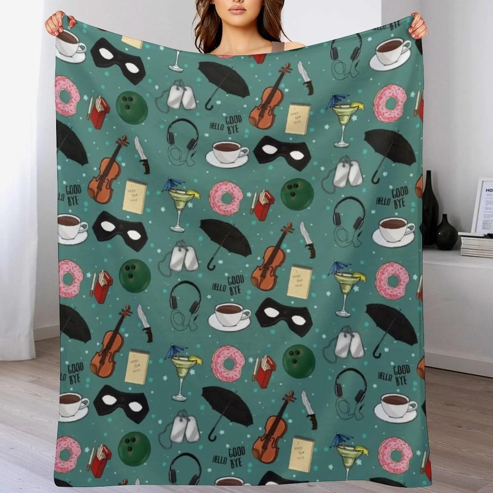 The Umbrella Academy Collage in Green Throw Blanket Soft Bedroom Blanket for Night Sleeping 102x76cm(40x30in)