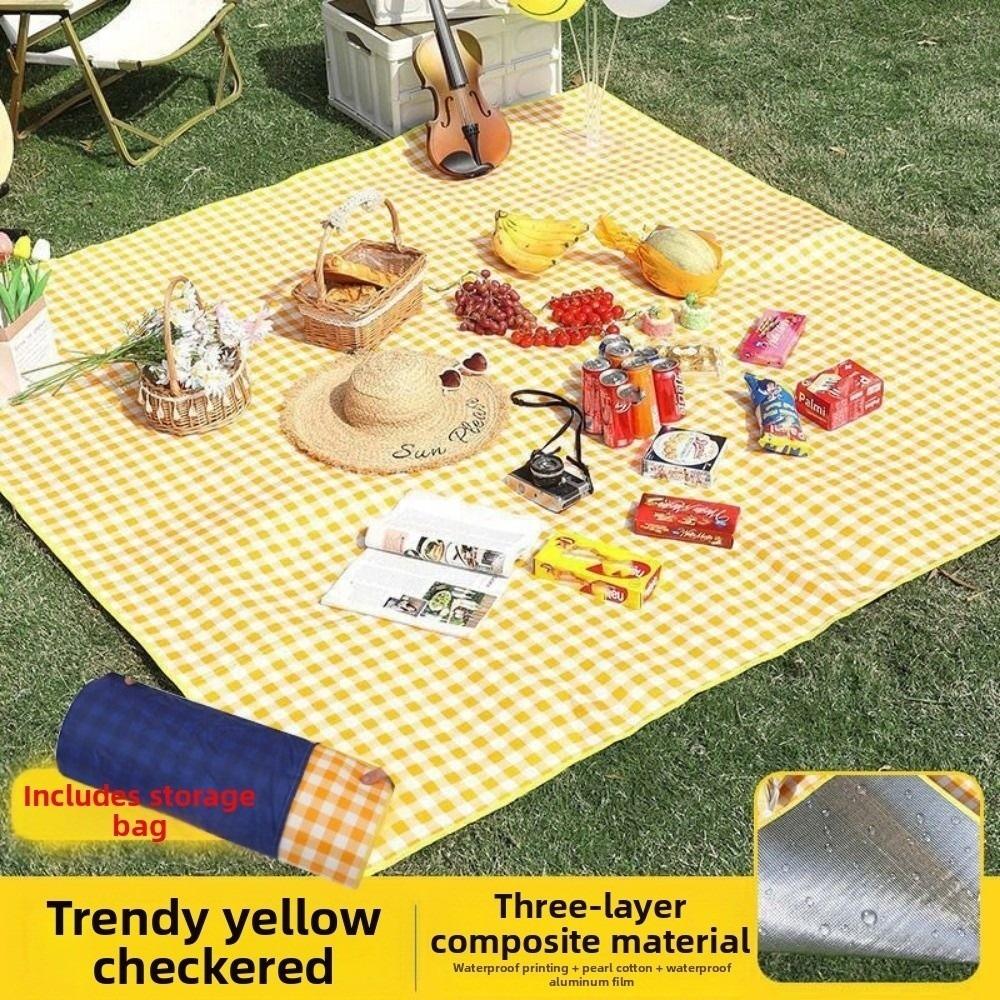 Moisture-proof Picnic Mat Beach Mat Foldable Pearl Cotton Aluminum Film Mat