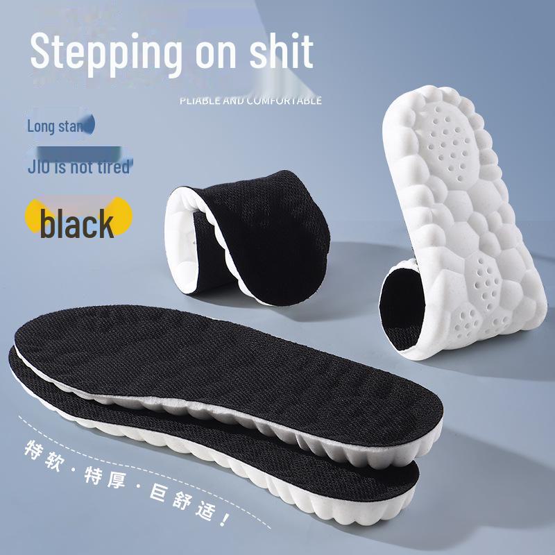 

Стелька 3D Cloud: Антибактериальная, дышащая, впитывающая пот, высокоэластичная амортизирующая спортивная обувь для бадминтона и повседневной носки. 45-46 чёрный