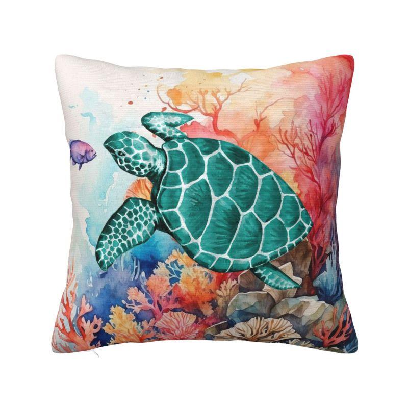 Ocean Sea Turtle Cushion Cover X Cm Polyester Velvet Throw Pillow Case For Sofa Chair Decoration Bedding Pillowcase