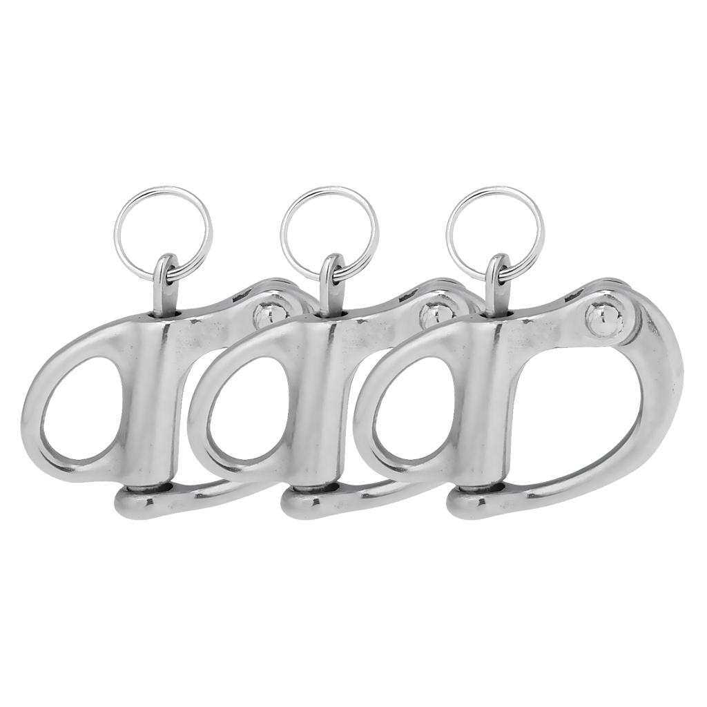 3Pieces 304 Stainless Steel Swivel for Kayak Boat Yacht 3.2x2cm