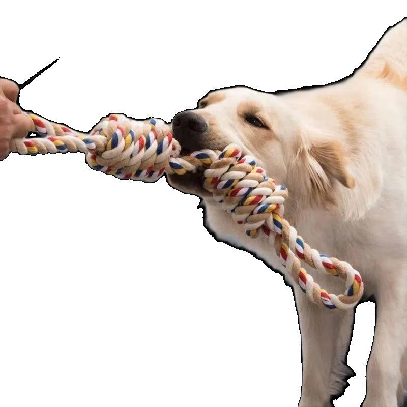 Durable Bite Resistant Cotton Rope Dog Toy For Medium And Large Dogs Teeth Cleaning Outdoor Training Tug Of War