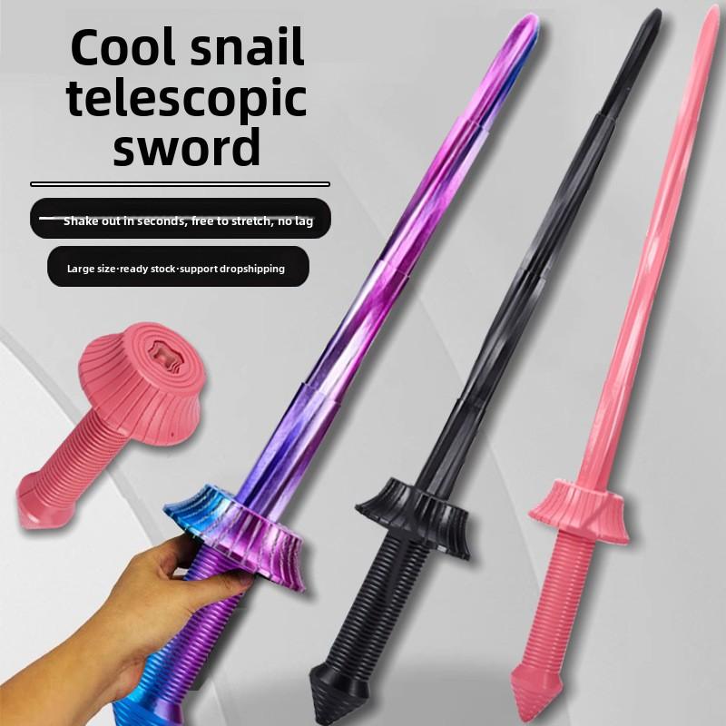 3D Spiral Samurai Sword Retractable Decompression Gravity Sword Role Playing Ninja Props 1:1 Model Toy Birthday Gift