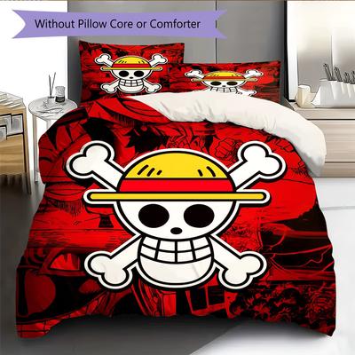 Cartoon Pattern Bedding Quilt Set Quilt Cover Pillowcase Home Decoration Birthday Gift (1 * Duvet Cover + 2 * Pillowcase, Without Core)