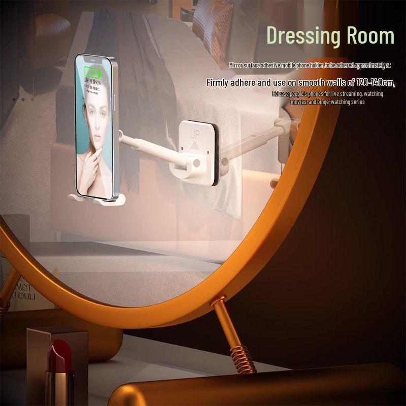 Foldable Retractable Wall Mount for Phones: Ideal for Binge-Watching in Kitchen or Bathroom