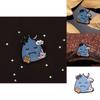 Charming Blue Cat Shaped Enamel Badge For Alchemy Themed Gifts Merchandise
