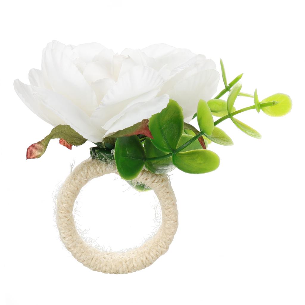 12Pcs Napkin Red Fruit Red Flowers Smoother Rugged Stylish Flower Napkin Ringfor Christmas Halloween