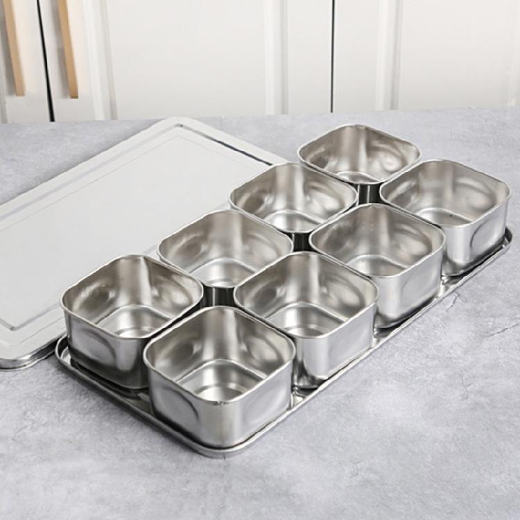 Professionelle Küchengewürz-Organizer 6/8 Fächer Edelstahl Aufbewahrungsbehälter Dichtungsdeckel Für Backen Kochen Essentiell