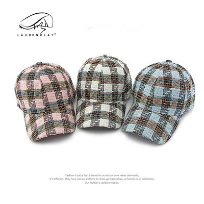 Hat, Fashion Checked Hard Top Baseball Cap Ladies Outdoor Sun Protection Visor Cap