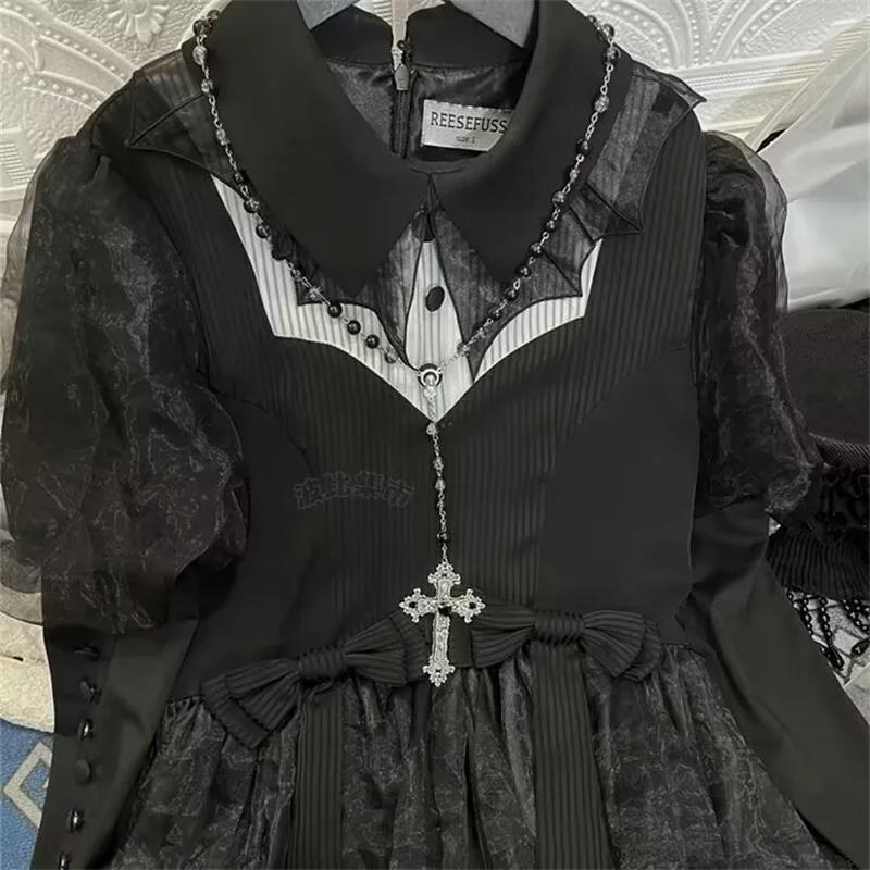 Gothic Cross Pendant Necklace With Alloy Chain For Men And Women