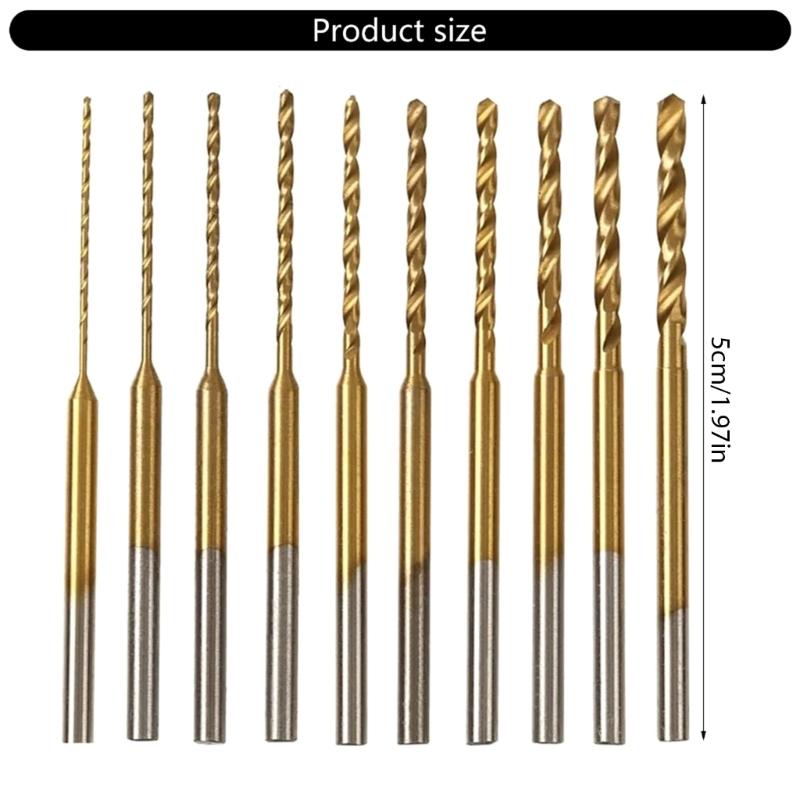 10Pcs Mini  Twist Drill Bit Set Speed Steel  Mini Engraving Drill Bits Set Tiny Drill Bit Set for DIY & Craft Projects