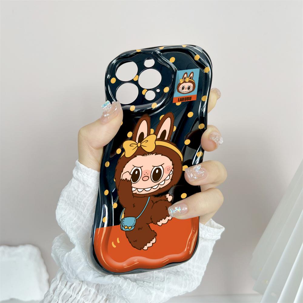 Cartoon Pattern Cream Texture Casing Wavy Edge Soft Silicone Cover Phone Case for IPhone Samsung Huawei Honor Xiaomi Redmi Infinix Tecno