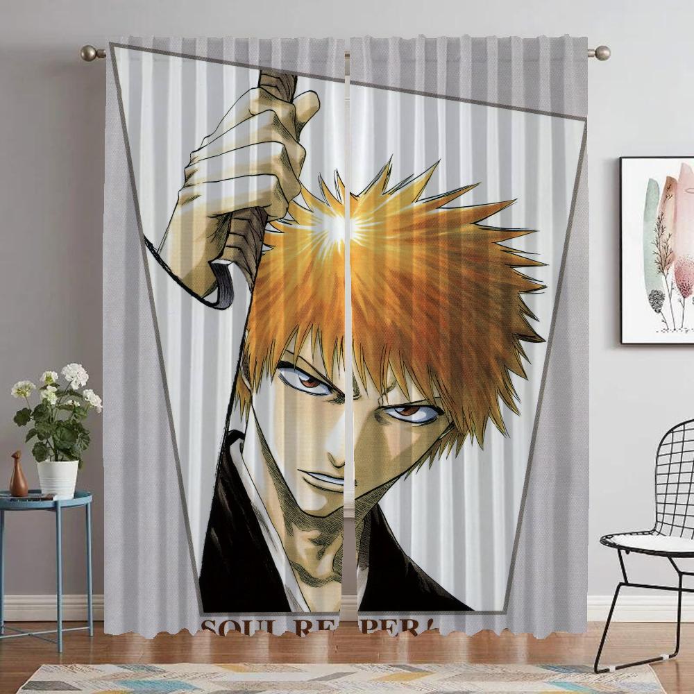 Vorhänge für Innenräume für Kamera BLEACH Fenster Vorhang für Zimmer 2 Paneele Halloween Dekoration Raumteiler Jalousien Wohnen Küche