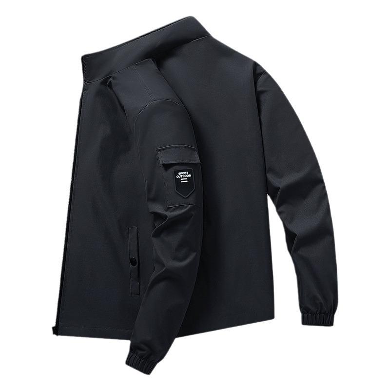 Jacket Men's Spring and Autumn New Stand-up Collar Middle-aged Men Wear Long-sleeved Jackets Versatile Casual Trendy Fashion Men's Clothing