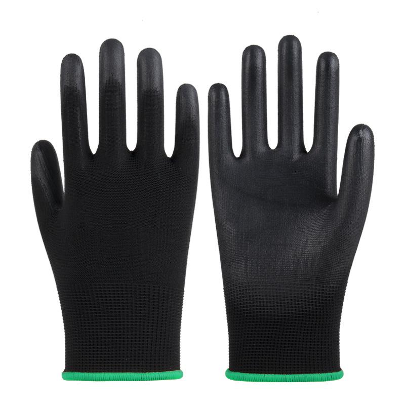 Λευκά Γάντια Παλάμης με Αντιστατική Επικάλυψη PU, Χωρίς Σκόνη, Προστασία Δακτύλων με Χρωματιστή Λωρίδα