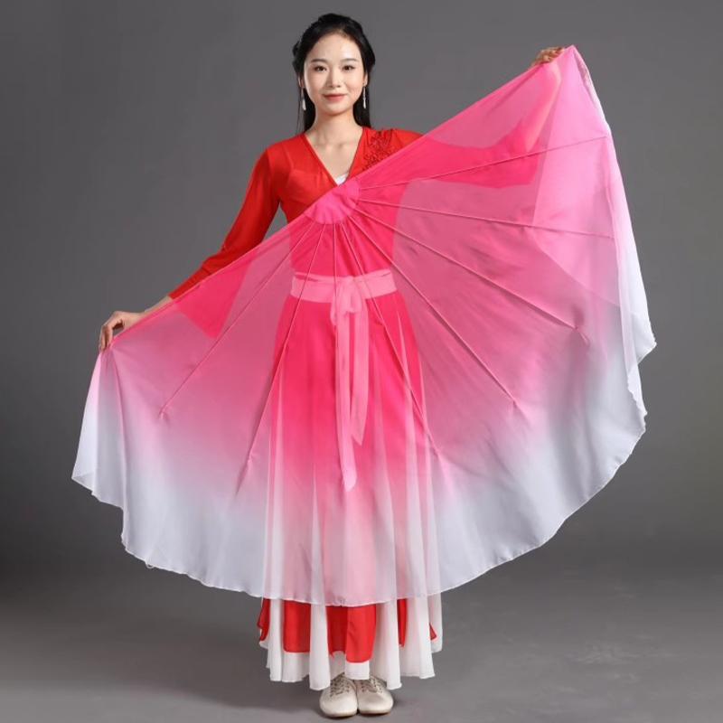 1 pièce Ventilateur de Danse pour Cartilage Chiffon Dégradé Accessoire de Scène Ventilateur à Main Accessoire Spécial pour la Danse Ventilateurs pour la Danse Carrée Yangko