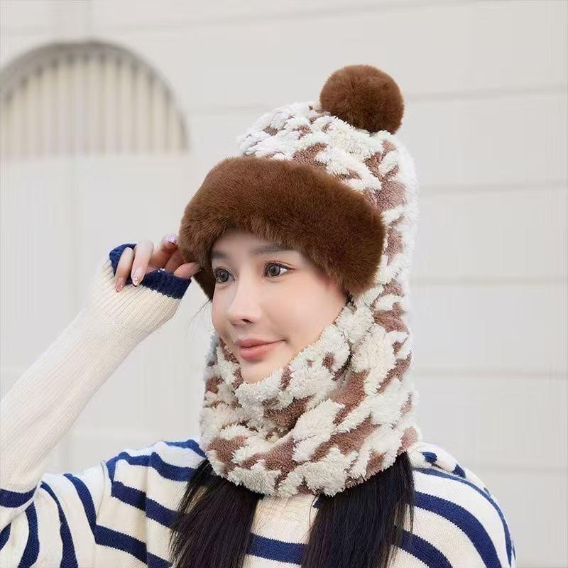 New winter trendy hat children's mask anti-smog wool hat warm knitted hat winter cycling protection three-piece set