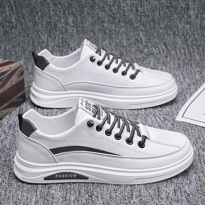 Men's Shoes New Spring and Summer White Tide Shoes Men's Sports and Leisure Board Shoes Men's Trend Versatile Non-slip Shoes Leather Shoes