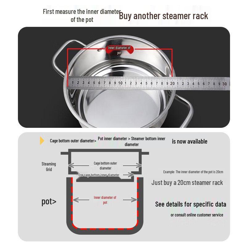 ZISIZ 304 Stainless Steel Steamer Basket