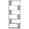 vidaXL Bücherregal/Raumteiler Betongrau 80x24x192 cm Holzwerkstoff