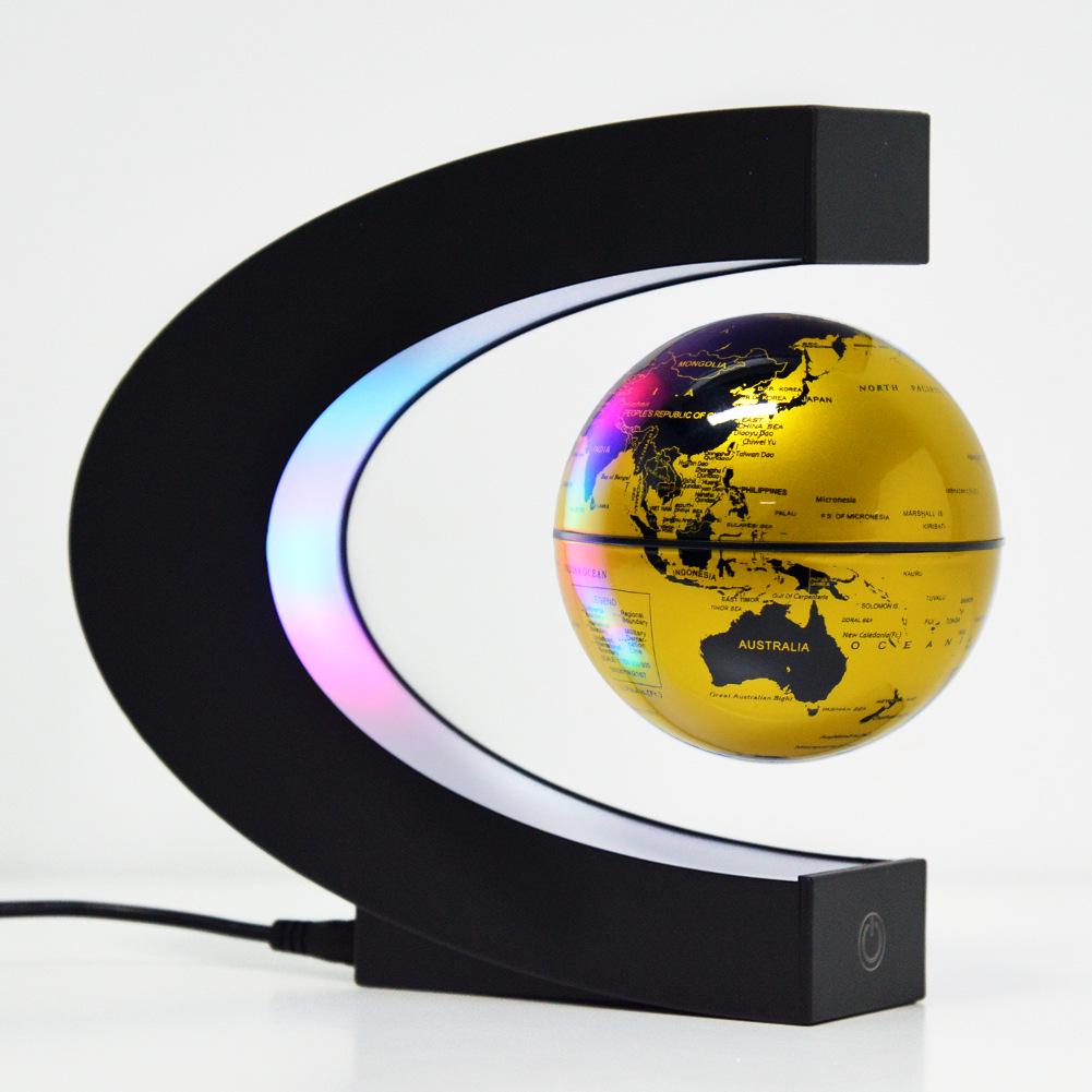 C-Shaped 3-Inch Magnetic Levitating Globe - Unique Valentine's Day Gift & Creative Home Decor Ornament