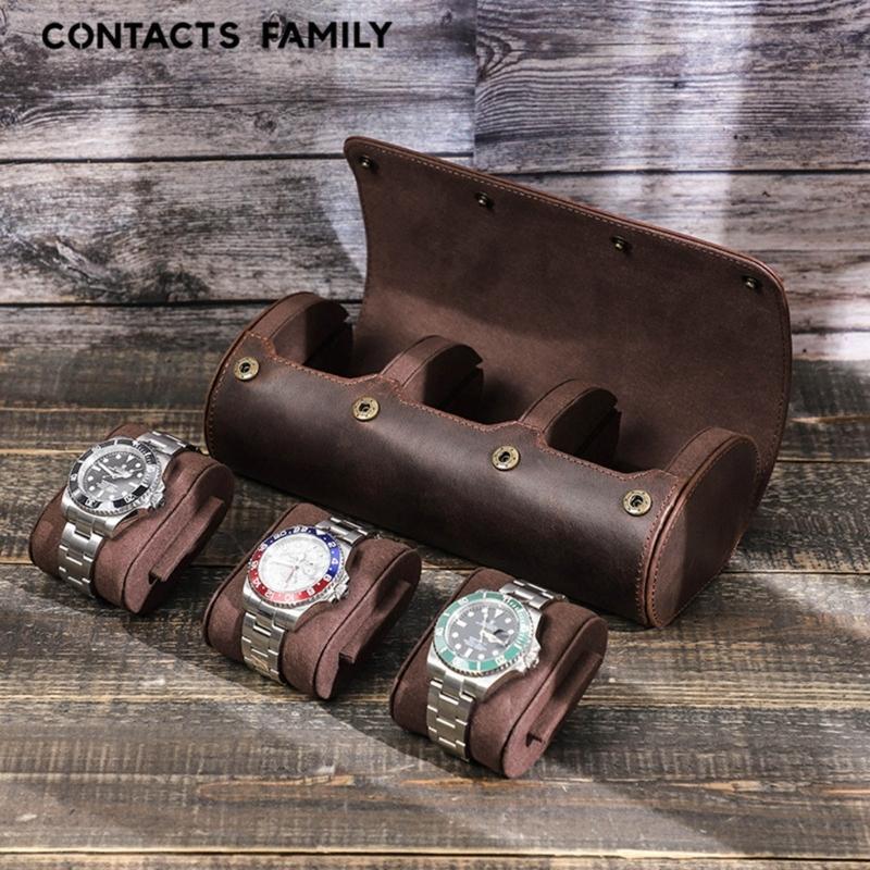 Watch Box Men and Women Watch Box Men and Women Multifunctional 3 Grids Leathers Storage Case Wrist Watch Boxes Gift Box