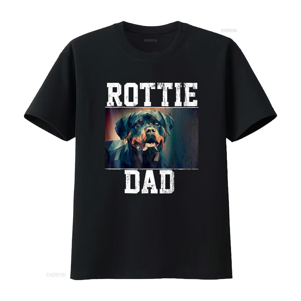 Rottweiler Dad T Shirt For Rottie Lover vintage Washed graphic Top For Everyday Wear Comfortable designer clothes homme